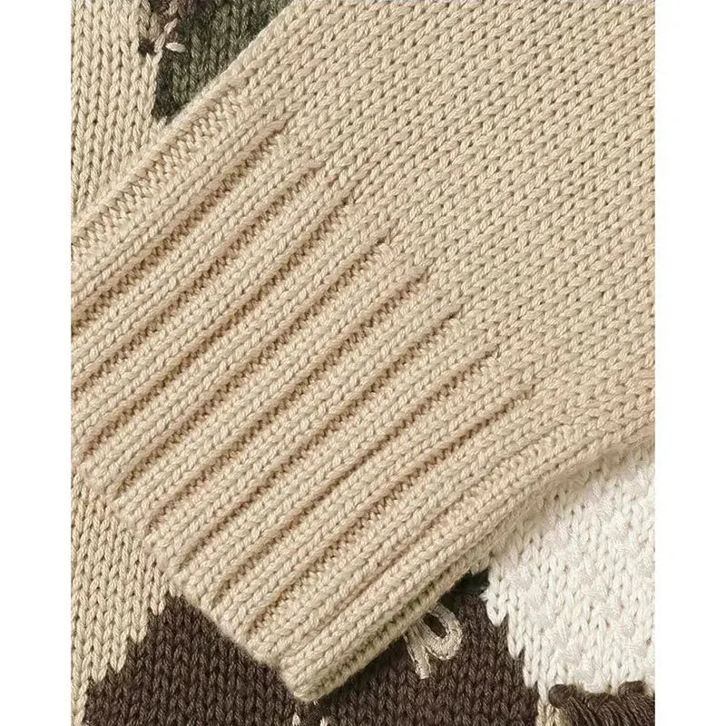 Damen Strickpullover mit Bärenstickerei – Verspieltes Design