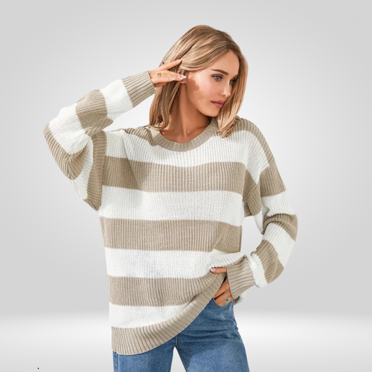 Damen Pullover, Strickpullover, Vintage, Gestreift, Herbst/Winter