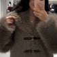 Damen Faux Fur Wintermantel in Braun – Eleganter Kunstfellmantel mit PU-Gürtel