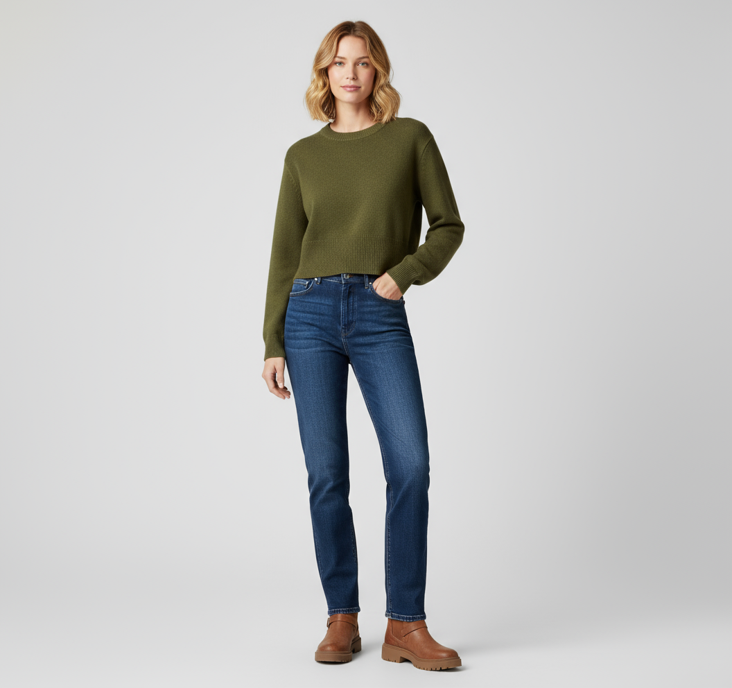 Damen Strickpullover in Grün – Weich, warm und modern