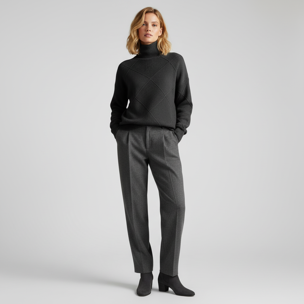 Damen Strickrollkragenpullover – Oversize-Fit