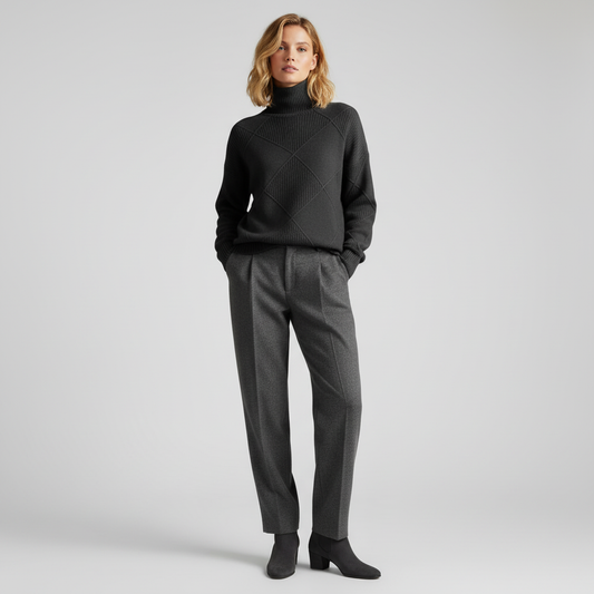 Damen Strickrollkragenpullover – Oversize-Fit